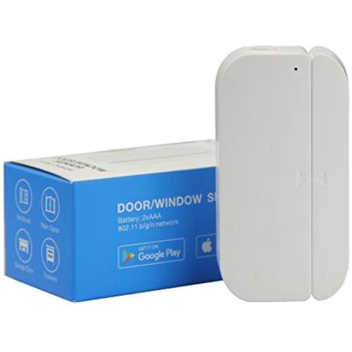 AI Cluster WiFi Door and Windows Sensor Magnets Smart Phone APP Control Doorbell Compatible with Alexa Google Assistant,Wireless Security Alarm Door Open Chime for Home Bussiness Burglar Alert