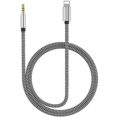 (Apple MFi Certified) Lightning to 3.5mm Car Aux Cord for iPhone,Nylon Braided Aux Audio Cord Car Stereo Cable&Headphone Jack Adapter Compatible with iPhone 11/XR/XS/X/8/8P/7/7P Support iOS 12(3.3ft)