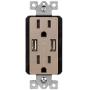 TOPGREENER High Speed USB Wall Outlet, 15A Tamper-Resistant Receptacles, Compatible with iPhone XS/MAX/XR/X/8/7, Samsung Galaxy S9/S8/S7, LG, HTC & more Smartphones, UL Listed, TU2154A-NK, Nickel