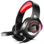 Gaming Headset for PS4, PC, Xbox One, Nintendo Switch, Laptop, PHOINIKAS H9 Xbox One Headset, 7.1 Stereo Sound, Over Ear Headphones with Microphone, Noise Isolating, LED Light, Volume Control (Red)