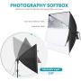 Neewer Upgraded 450W LED Photography Softbox Lighting Kit: (2) 24x24 Inches Softbox with E27 Socket and 5500K Instant Brightness Energy Saving LED Bulbs and Stand for Photo Studio Video Shooting