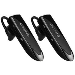 Glazata Wireless Bluetooth Headset Earpiece with Mic, 30-hrs Talking Time Stereo A2DP Hands-Free in-Ear Headphone for iPhone Samsung Cell Phone, Driver/Trucker (Black 2-Pack)