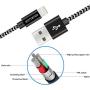 iPhone Cable 5 Pack 3FT/6FT/10FT SHARLLEN Nylon Braided Fast USB Charging&Syncing Cord Wire Lightning Charging Cable Compatible iPhone Charger 11/XS/Max/XR/X/8 Plus/8/7/7Plus/6s P/6/6P/iPad/iPod Black