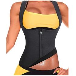 Rolewpy Women Sweat Neoprene Waist Trainer Hot Slimming Sauna Vest Tummy Control Body Shaper for Weight Loss