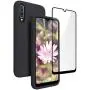Vinve Samsung Galaxy A50 Case with Tempered Glass Screen Protector [2 Pack], Liquid Silicone Slim Fit Drop Protection Case for Galaxy A50 (Black)