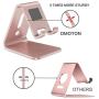 Cell Phone Stand, OMOTON [2 Pack] Phone Holder for Desk, Aluminum Mobile Phone Cradle Dock Compatible with All iPhone and Android Smartphone (Silver&Rose Gold)