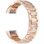 Valchinova Fitbit Charge 2 Band with Bling Rhinestone Adjustable Metal Fitbit Charge 2 Strap Bracelet Replacement Black Silver Rose Gold (Rose Gold)