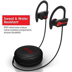 SENSO Bluetooth Wireless Headphones, Best Sports Earphones w/Mic IPX7 Waterproof HD Stereo Sweatproof Earbuds for Gym Running Workout 8 Hour Battery Noise Cancelling Headsets HiFi Cordless Headphones