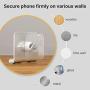 Wall Mount Phone Holder - Tryone Wall Phone Holder Mount with 2Pcs Adhesive Strip,Update Version Wall Phone Mount for Bathroom,Kitchen,Office and More,Compatible with All Phones and Mini Tablet
