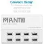 USB Charger Station MANTO 50W 8-Port Fast Cell Phone Desktop Charging Dock with 5ft Power Cord for Multi Devices - White USB Charger Station MANTO 50W 8-Port Fast Cell Phone Desktop Charging Dock with 5ft Power Cord for Multi Devices - White