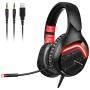 SOMIC GS301 Stereo Gaming Headset for Xbox one, PS4, PC, Phone 3.5mm Plug Over Head Earphone with Detachable Mic, LED Light, Soft Earmuffs, Volume Controller Gamer Headsets