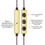 Betron YSM1000 Earphones with Microphone and Volume Control, Noise Isolating in-Ear Headphones, Strong Bass, Compatible with iPhone, iPad, iPod and Macbooks, Gold and Black