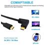 Right Angle USB C to USB C Cable 60cm/2Ft, Poyicott Right & Left Angled 90 Degree USB 3.1 Type-C Male to Male Fast Charging Cable for Laptop & Tablet & Mobile Phone (USB C Right M/M)