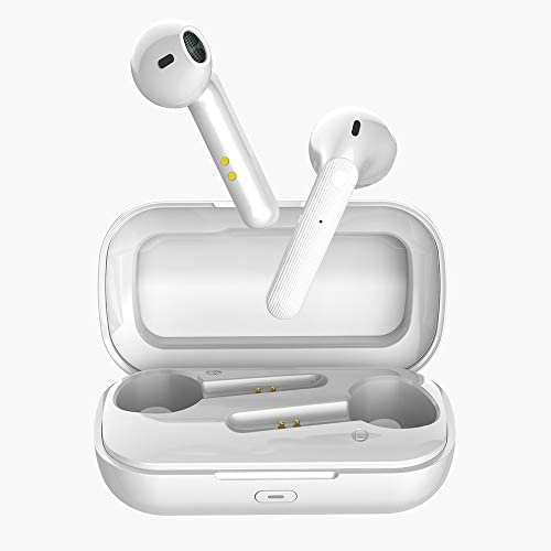 Bluetooth Headphones,Wireless Earbuds with【24Hrs Charging Case】 IPX5 Waterproof, 3D Stereo Headsets in-Ear Ear Buds Built-in Mic, Pop-ups Auto Pairing (White)