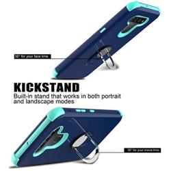 lovpec LG K51 Case with Soft TPU Screen Protector, Ring Holder Kickstand Shockproof Protective Phone Cover Case for LG K51/LG Q51/LG Reflect/LG LM-K500UM (Navy)