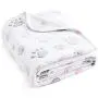 ALLISANDRO 350 GSM-Super Soft and Premium Fuzzy Fleece Pet Dog Blanket, The Cute Print Design Washable Fluffy Blanket for Puppy Cat Kitten Indoor or Outdoor, White and Grey