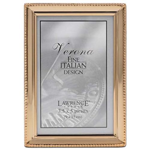 Lawrence Frames Classic Bead Picture Frame, 3.5x5, Gold