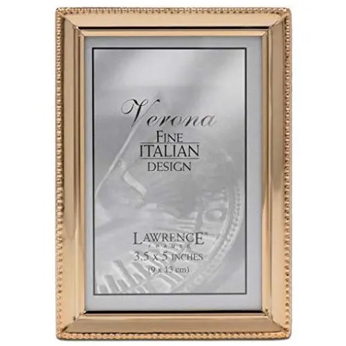 Lawrence Frames Classic Bead Picture Frame, 3.5x5, Gold Lawrence Frames Classic Bead Picture Frame, 3.5x5, Gold