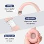Picun B21 Wireless Headphones Over Ear, 110H Playtime Touch Control Bluetooth Headphones with Mic USB-C Charging Foldable Stereo Bluetooth 5.0 Headset for Phone Support Wired/Wireless/TF (Rose Pink)