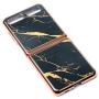 Phone Case Ultra-Thin Back Cover Tempered Glass Shell Electroplated PC Protector Fit for Samsung Galaxy Z Flip Phone Accessories (Gold Thread Black)