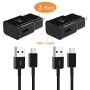 Adaptive Fast Wall Charger with USB C Cable Kit Compatible with Samsung Galaxy S9 S8 S10 S10e S8/9/10Plus Note 8/9 Active, LG G6 G5 V30 V20, Google Pixel 2 Nexus 5X 6p and More