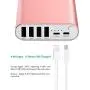 Portable Charger, BONAI 20000mAh Power Bank, Aluminum Polymer External Battery Pack, 4.0A Max Input 4-Port Output Compatible with iPhone X XS Max XR 8 7 6s Plus Galaxy S8 S7+ Note 8 -Rose Gold