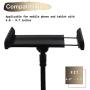 Cellphone & Tablet 2 in 1 Stand Holder Clip with Grip Flexible Long Arm Gooseneck Bracket Mount Clamp Compatible with Pad/iPhone X/8/7/6/6s Plus Samsung S8/S7 Amazon Kindle Fire HD and More- Black