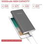 Yoobao Portable Charger 10000mAh Slim Power Bank Powerbank External Cell Phone Battery Backup Charger Battery Pack Dual Input Compatible iPhone 11 X XR Xs Max 8 7 Plus Android Samsung - Gray