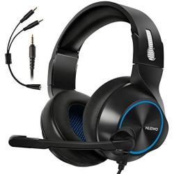 Gaming Headset for Xbox One, PS4, PC, Controller, ARKARTECH Noise Cancelling Over Ear Headphones with Mic, Bass Surround Soft Memory Earmuffs for Computer Laptop Switch Games