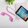 CM Vintage Retro Telephone Handset Cell Phone Receiver MIC Microphone for Cellphone Smartphone, 3.5 mm Socket (Pink)