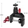 CAMVATE Heavy-Duty C Clamp Articulated 1/4"-20 Ball Head Support Holder (Red Locking Knob)