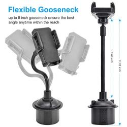 Zylee Cup Phone Holder for Car, Portable Cup Phone Holder Car Mount with Universal Adjustable Gooseneck for iPhone Samsung Galaxy Google Pixel and Almost All Cell Phones