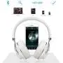 Bluetooth Headphones, Riwbox XBT-880 Wireless Bluetooth Headphones Over Ear with Microphone and Volume Control Wireless and Wired Foldable Headset for iPhone/iPad/PC/Cell Phones/TV (White&Blue)
