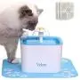 Veken Pet Fountain, 84oz/2.5L Automatic Cat Water Fountain Dog Water Dispenser with 3 Replacement Filters & 1 Silicone Mat for Cats, Dogs, Multiple Pets