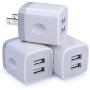 USB Wall Charger,Charging Adapter 3-Pack 2.1A Dual Port USB Wall Charging Plug Block Head Box Travel Charger Cubes Replacement iPhone 11 Pro Max XS XR X 8 7 6 Plus,iPad,iPod,Samsung,LG,Android Phone