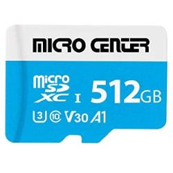 Micro Center Premium 512GB microSDXC Card UHS-I Flash Memory Card C10 U3 V30 4K UHD Video A1 Micro SD Card with Adapter (512GB)