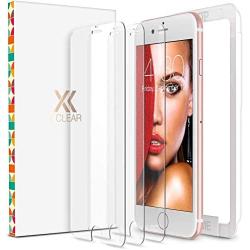 XClear Screen Protector for iPhone SE 2020 2nd Gen, iPhone 8, iPhone 7 (4.7-inch) (3 Pack), Tempered Glass Film + Alignment Tray Compatible iPhone SE 2nd Gen/ 8/ 7/ 6S/ 6 [Case Friendly]