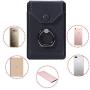 YUNCE Ring Stand Stick on Wallet Cell Phone Slim Leather Wallet Stick on Wallet Credit Card RFID Blocking Sleeve Black