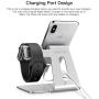 Apple Watch Stand, OMOTON 2 in 1 Universal Desktop Stand Holder for iPhone and Apple Watch Series 5/4/3/2/1 (Both 38mm/40mm/42mm/44mm) (Silver)