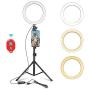 Emart 10-inch Selfie Ring Light with Adjustable Tripod Stand & Cell Phone Holder for Live Stream, YouTube Video, Makeup,Dimmable LED Camera Ringlight with 3 Light Modes & 11 Brightness Levels