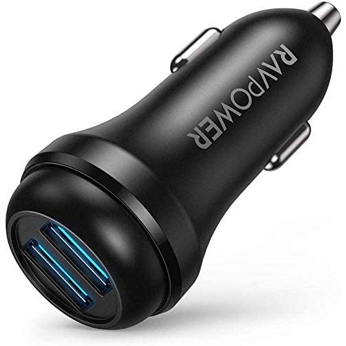 USB Car Charger RAVPower 36W Qc 3.0 Car Quick Charger Dual USB Ports Car Adapter for Galaxy S10+ S9+ S8+ Note 10+ Note 9+ Note 8, iPhone 11 Pro Max X XR XS Max and More