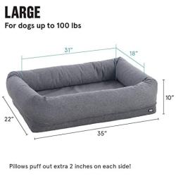 Barkbox 2-in-1 Memory Foam Dog Cuddler Bed | Plush Orthopedic Joint Relief Crate Lounger or Donut Pillow Bed, Machine Washable + Removable Cover | Waterproof Lining | Includes Toy