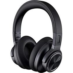 Falwedi Active Noise Cancelling Headphones APT-X CVC8.0 48H Music Playtime Wireless Bluetooth Headphones with Microphone Type-c Fast Charging Deep Bass Over Ear Headset for Travel/Work, Black