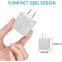 SAVORI Dual USB Wall Charger, Bling Rhinestones Wall Charger Plug Power Adapter with USB 3-in-1 Multi Charging Cable Compatible with iPhone iPad Android Type C Phones (White)