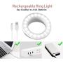 Selfie Ring Light, Oternal Selfie Light Rechargeable Portable Clip-on Selfie Fill Ring Light for iPhone Android Smart Phone Photography, Camera Video, Girl Makes up (White)