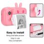 Mini Thermal Printer, 1080P Dual‑Lens 2.4‑Inch 16G Instant Print Camera for Kids, Toy Camera with Print Paper, Portable Digital Creative Print Camera for Boys and Girls(Pink)