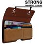 De-Bin iPhone 11 Pro Max, iPhone Xs Max 7 Plus 8 Plus 6s Plus Holster, Belt Case with Clip Cell Phone Pouch Belt Holder for iPhone 11 Pro Max (Fits Phone w/Otterbox Lifeproof Battery Case on) Brown