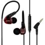 Joysico Sport Headphones Wired Over Ear In-ear Earbuds for Kids Women Small Ears Comfortable, Earhook Earphones for Running Exercise Jogging, Ear Buds with Microphone and Volume for Cell Phones Red
