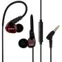 Joysico Sport Headphones Wired Over Ear In-ear Earbuds for Kids Women Small Ears Comfortable, Earhook Earphones for Running Exercise Jogging, Ear Buds with Microphone and Volume for Cell Phones Red