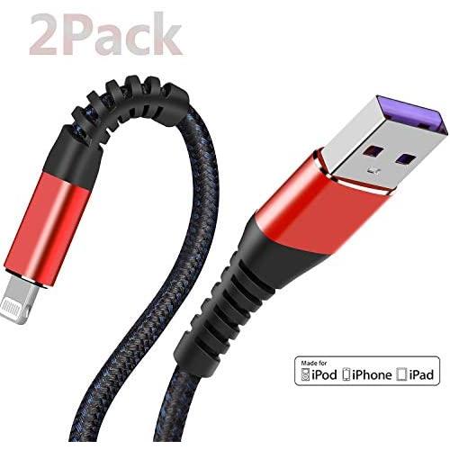 Apple MFi Certified (2pack) iPhone Charger 10ft, Lightning Cable Extra Long 10 Foot Charger Cable, Fast iPhone USB Cord for iPhone 11/11Pro/11Max/ X/XS/XR/XS Max/8/7/6/5S/SE/iPad Mini Air/Red